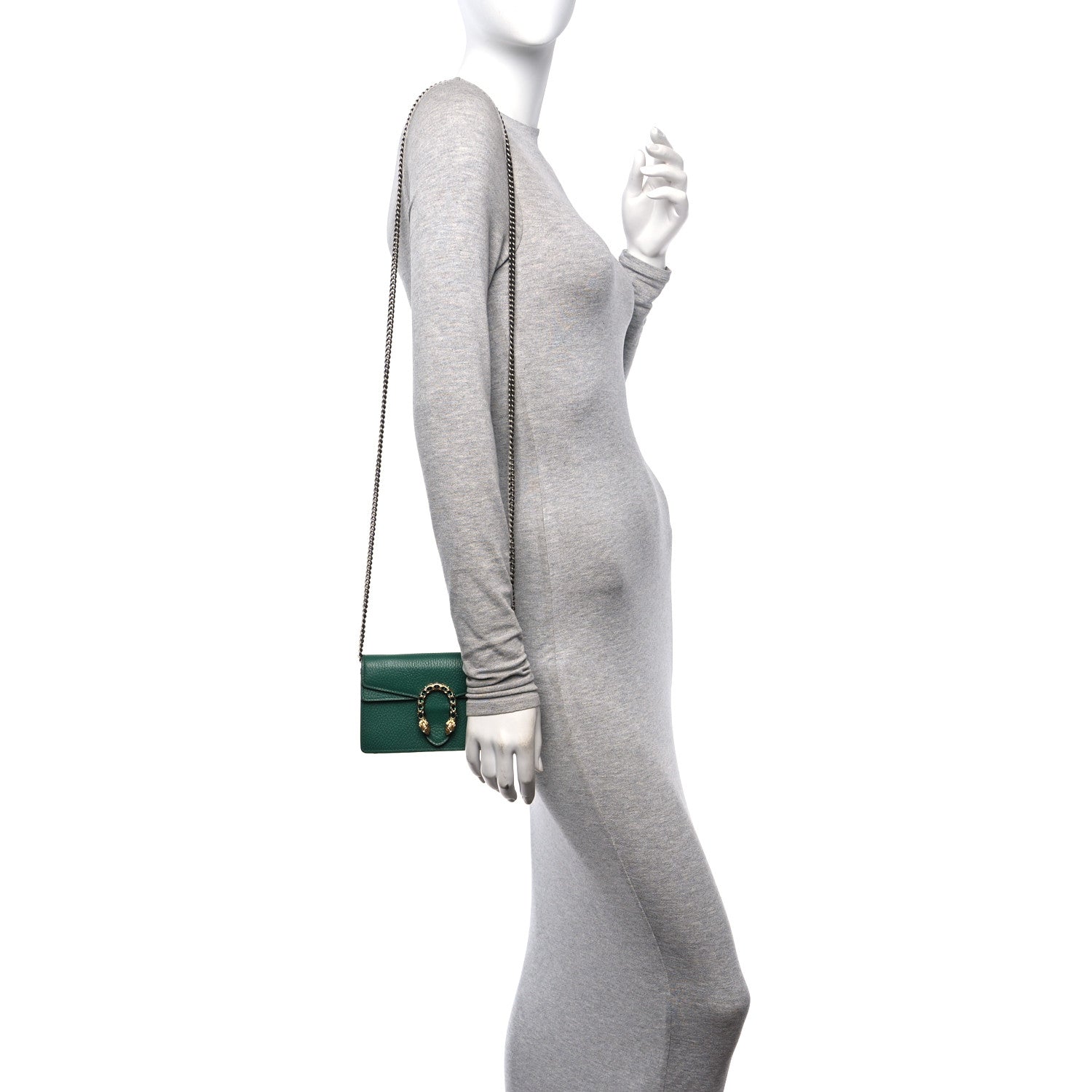 Gucci Calfskin Super Mini Dionysus Shoulder Bag Emerald 2 of 9