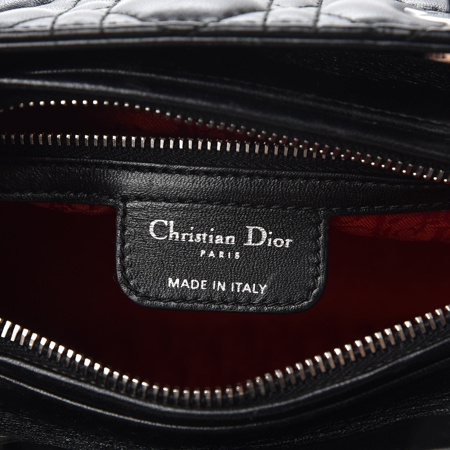 Christian Dior Lambskin Cannage Medium Lady Dior Black 7 of 9