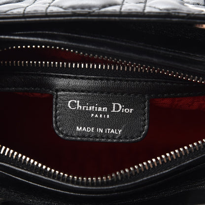 Christian Dior Lambskin Cannage Medium Lady Dior Black 7 of 9