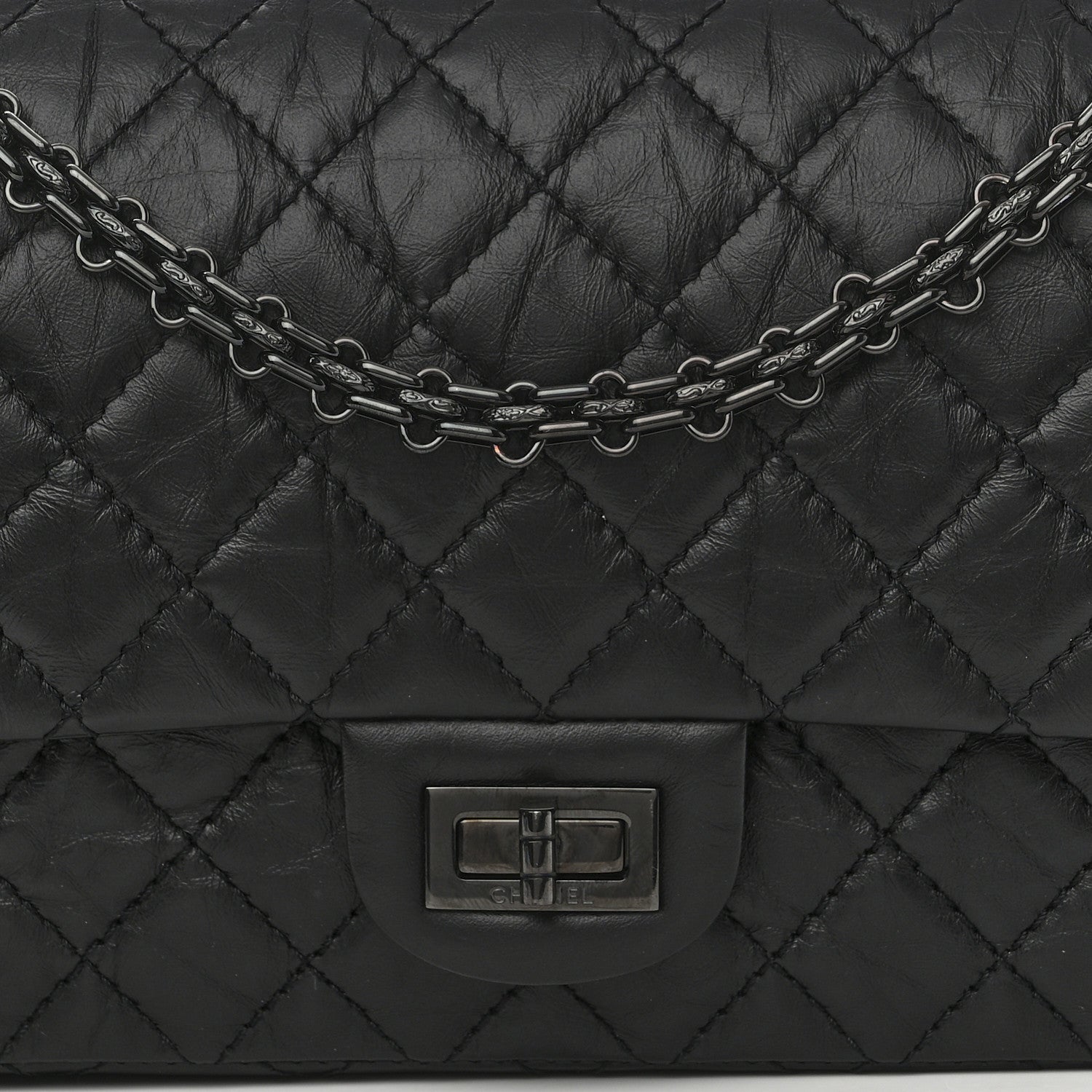 Chanel Aged Calfskin Quilted 2.55 Reissue 225 Flap So Black 8 of 10
