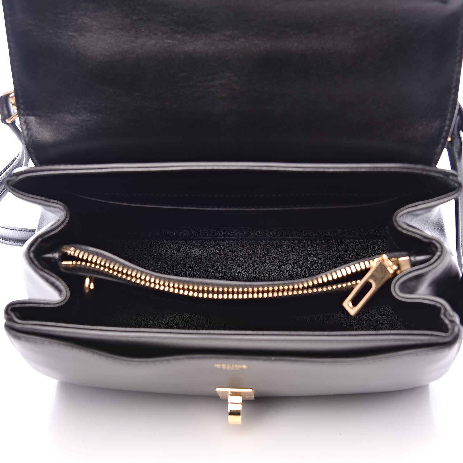 Celine Satinated Calfskin Small 16 Top Handle Bag Black 5 of 12