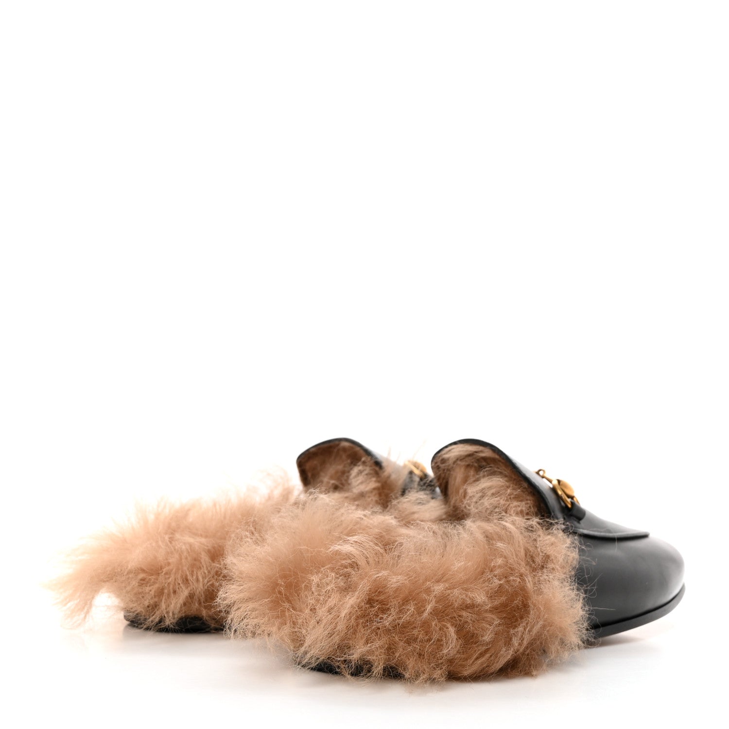 Gucci Calfskin Fur Womens Princetown Slippers 35.5 Black 4 of 7