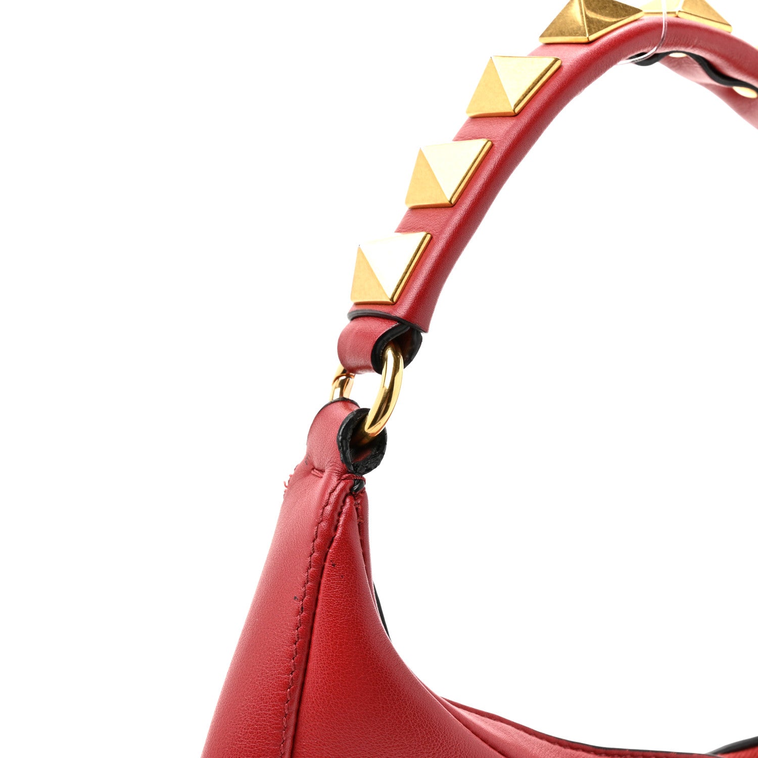 Valentino Garavani Calfskin Stud Sign Zip Hobo Rosso Valentino 12 of 12