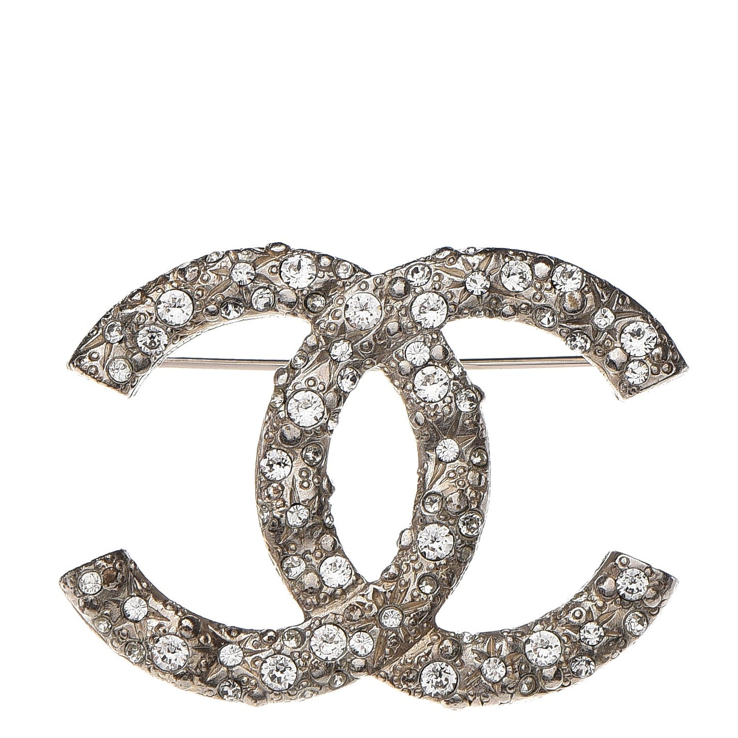 Swarovski Crystal Large CC Brooch Silver