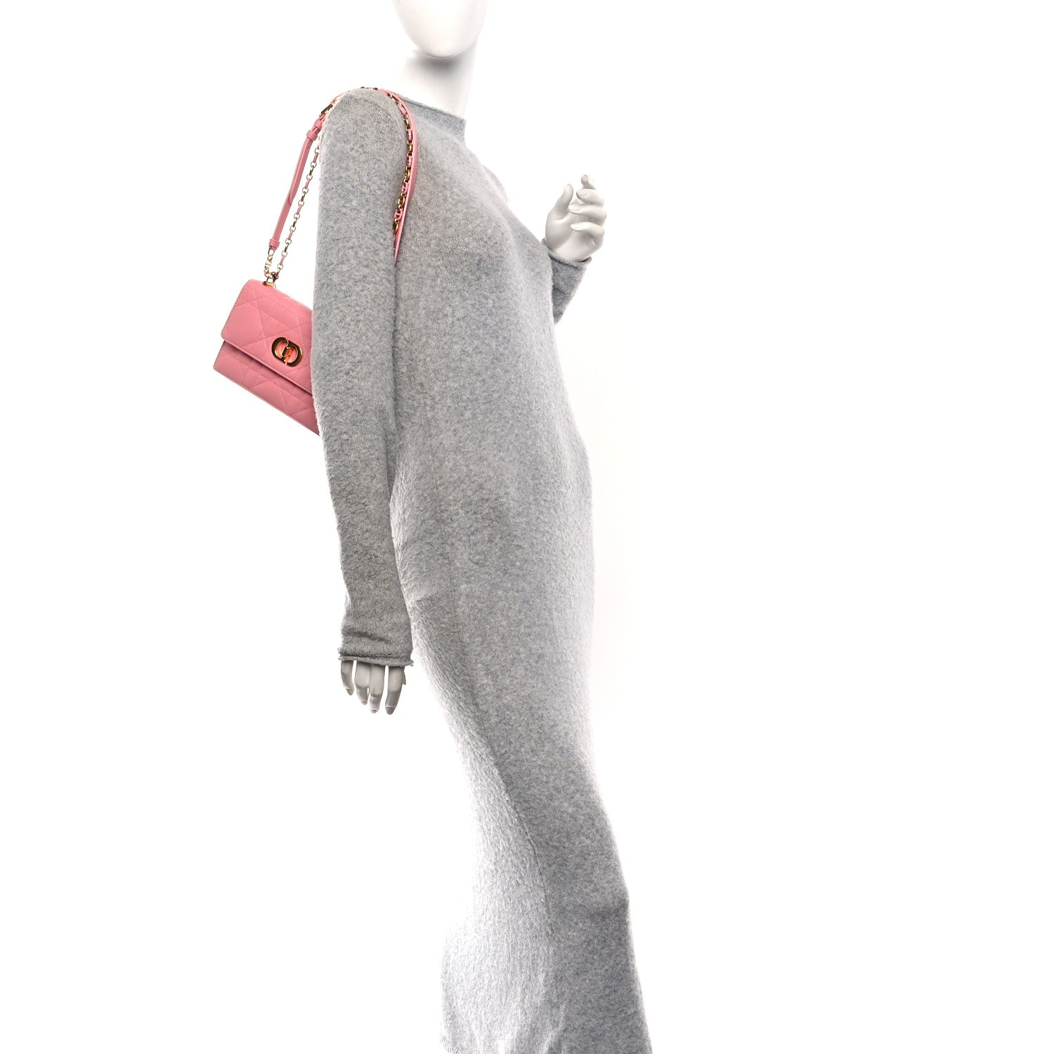 Christian Dior Lambskin Macrocannage Mini Miss Caro Bag Pink