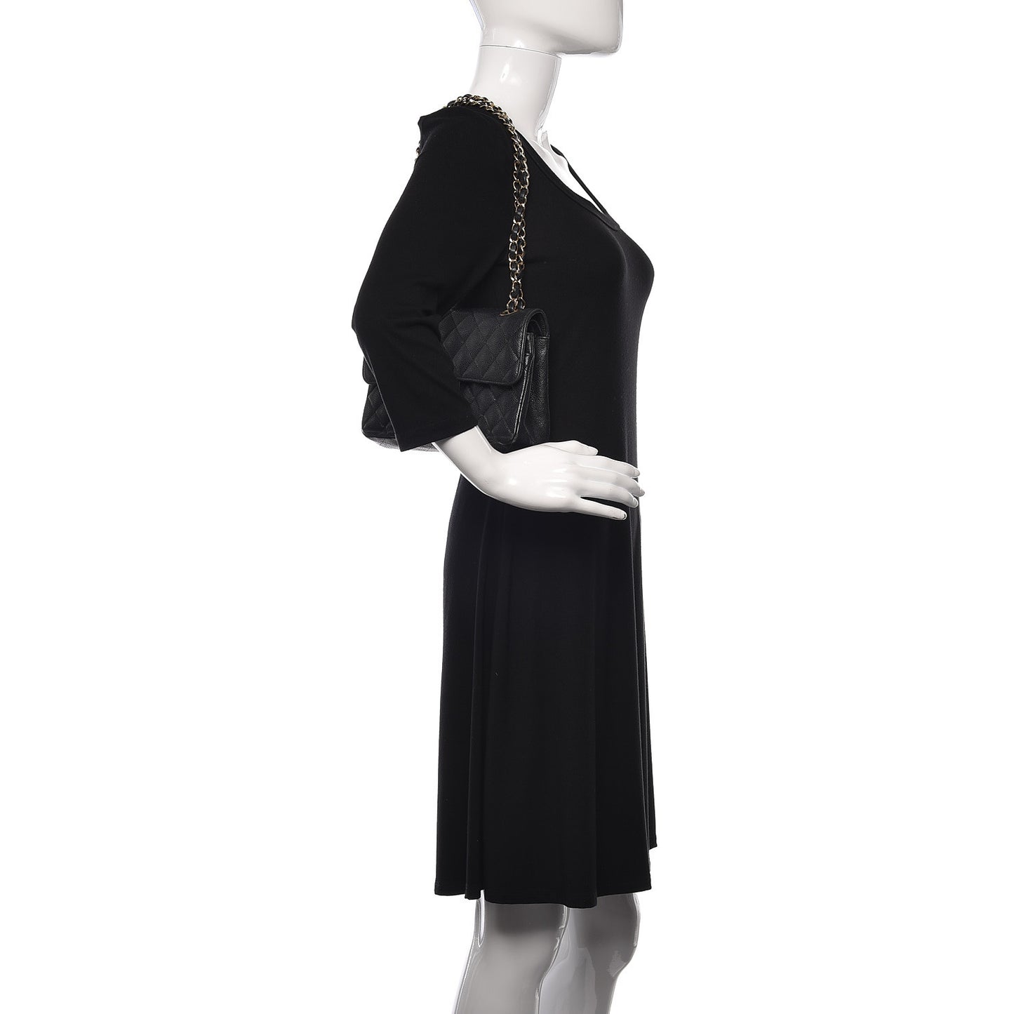 Caviar Quilted Small Double Flap Black