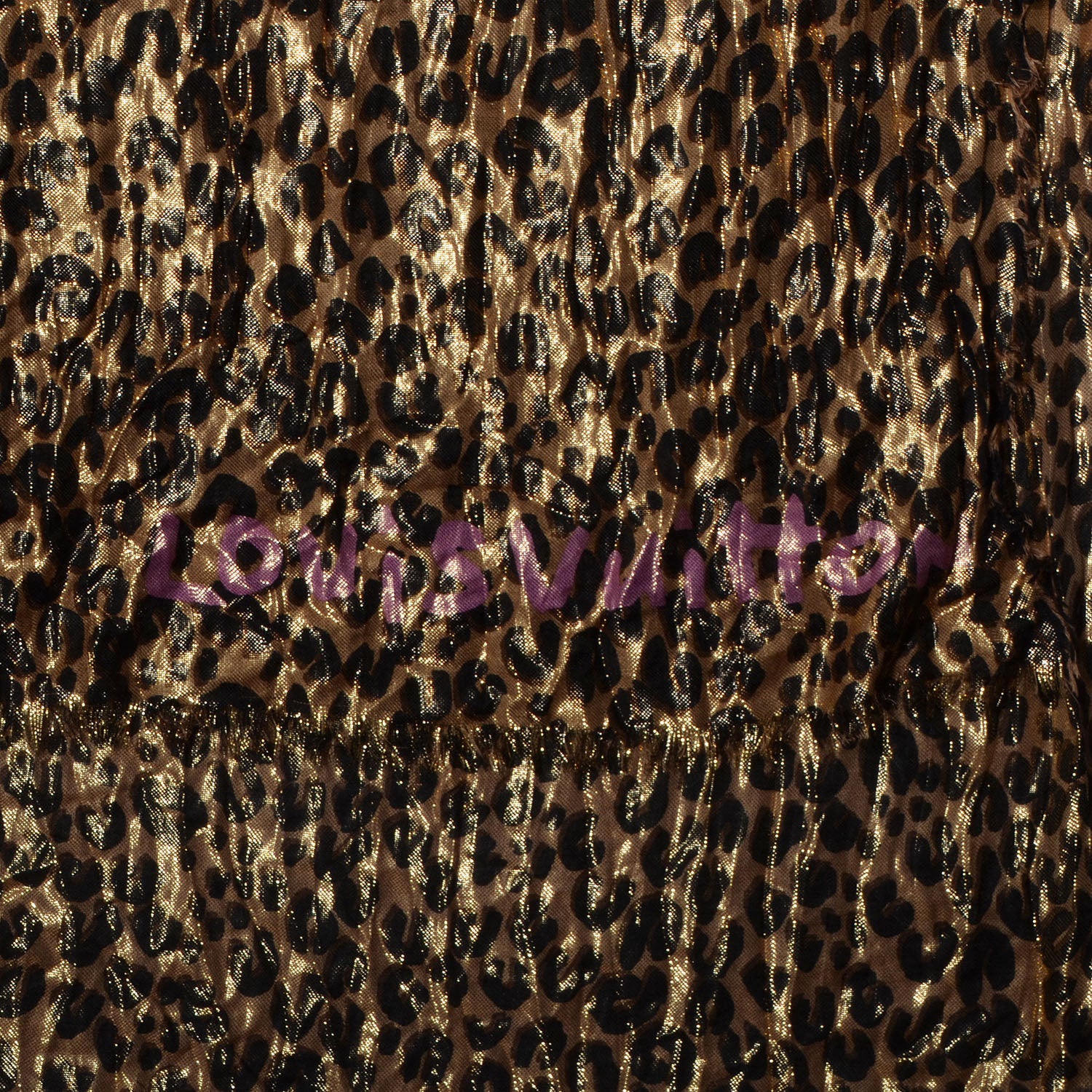 Louis Vuitton Cashmere Silk Leopard Etole Stole Marron 3 of 6