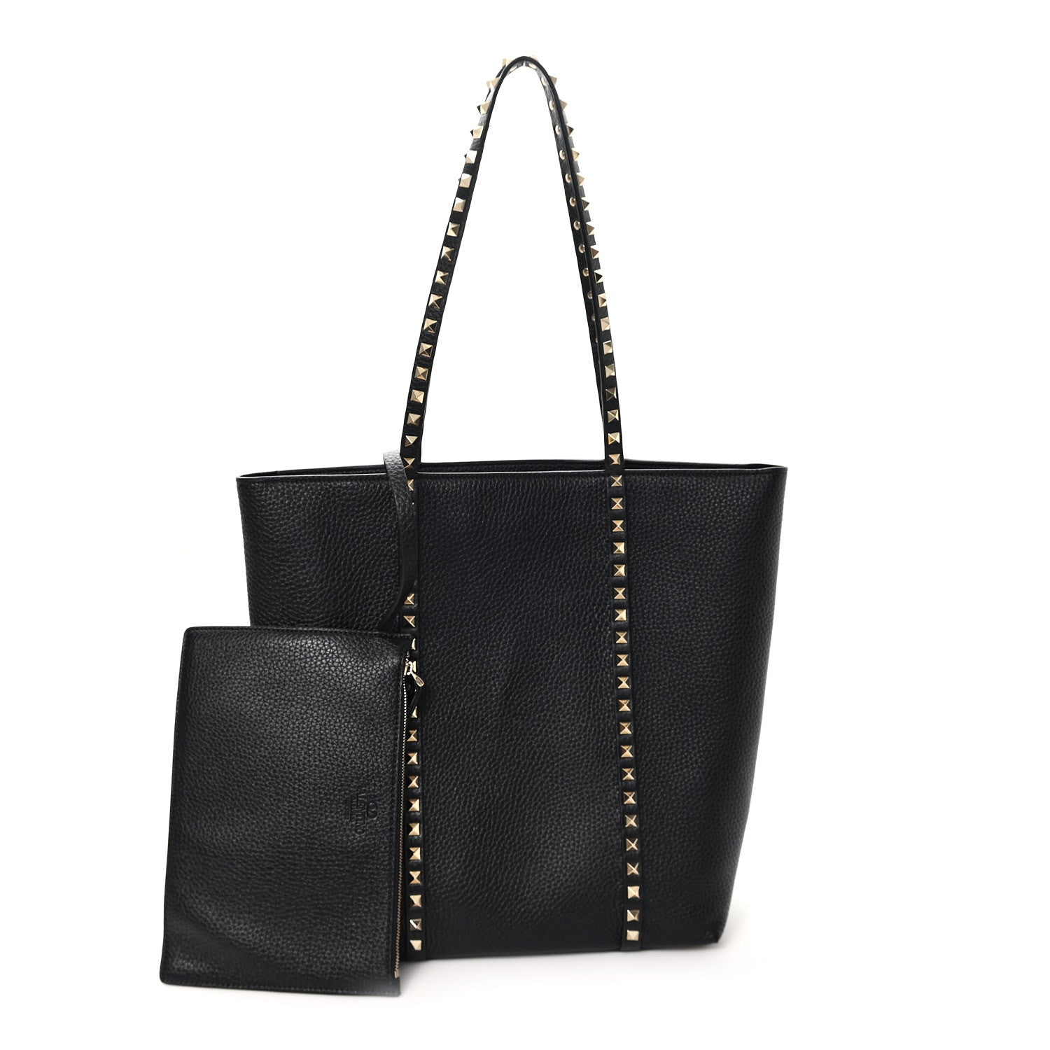 Valentino Garavani Grained Calfskin North South Rockstud Tote Black 3 of 10
