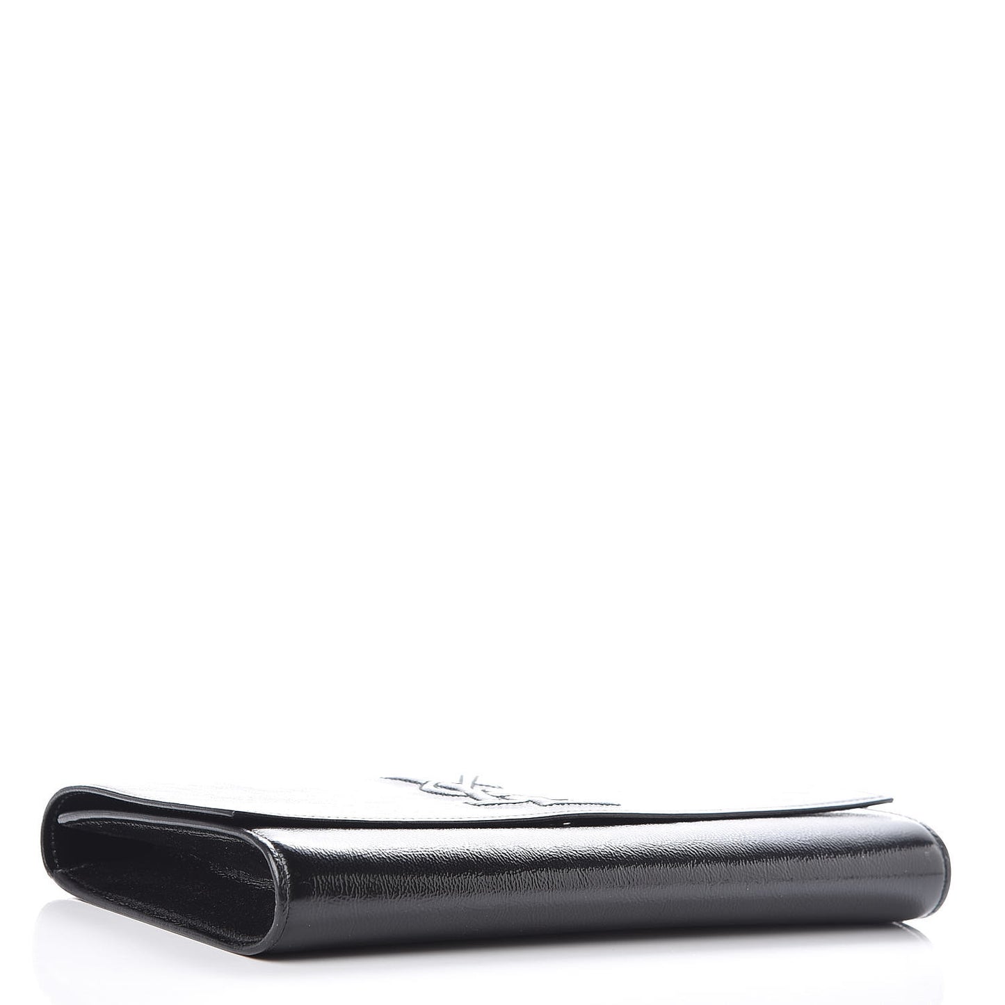 Textured Patent Monogram Large Belle De Jour Clutch Black