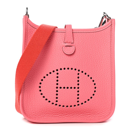 Hermes Taurillon Clemence Amazone Evelyne TPM Rose Azalee Rouge Pivoine 1 of 9
