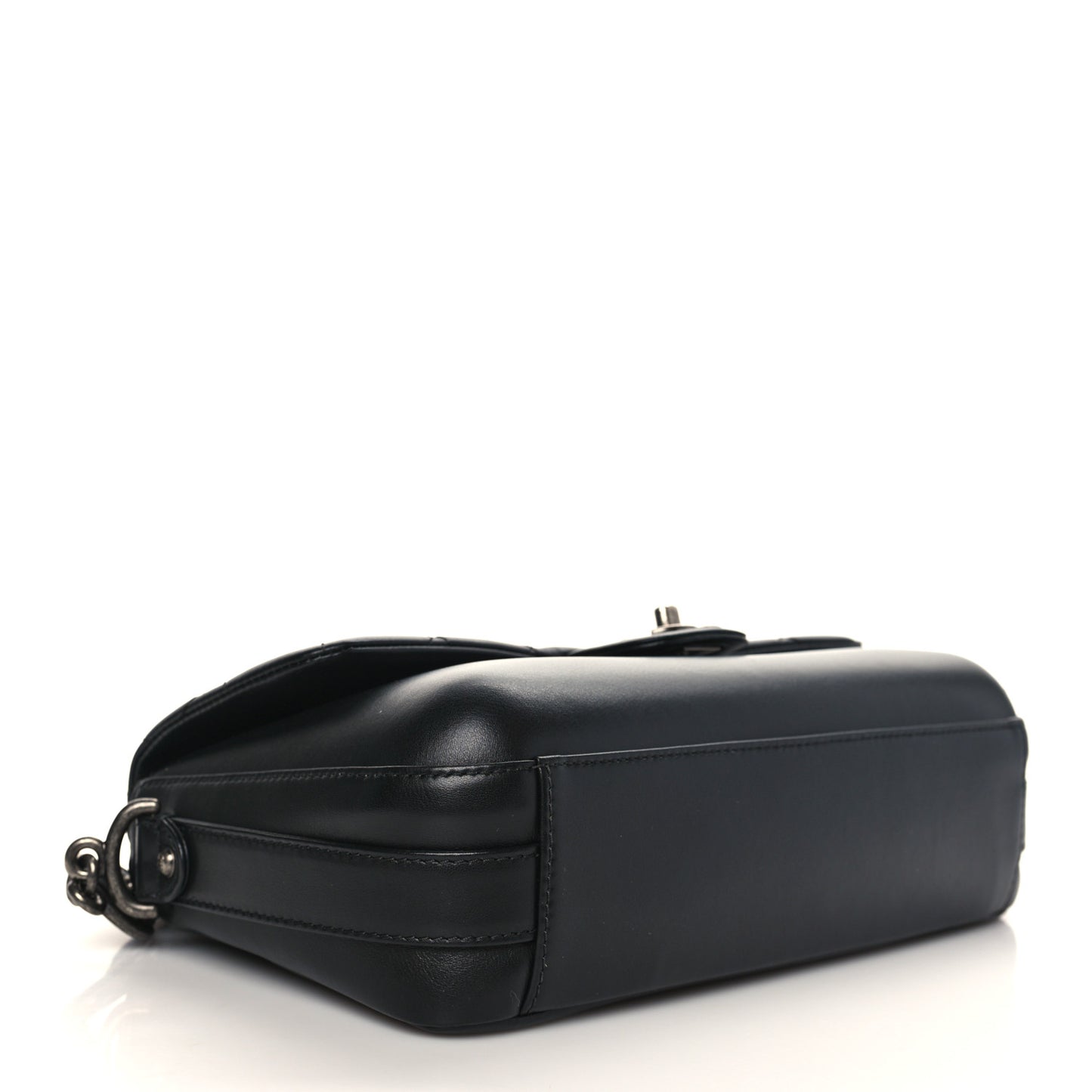 Calfskin Quilted Large Rock My Shoulder Flap Black