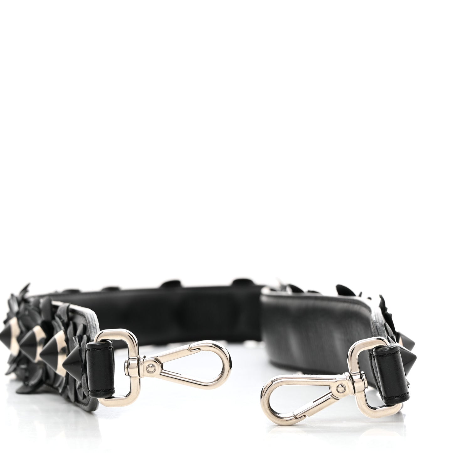 Vitello Dolce Nappa Patent Flowerland Studded Strap You Black