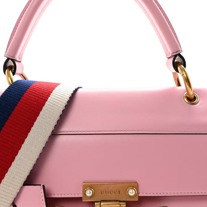 Gucci Calfskin Sylvie Web Small Queen Margaret Top Handle Bag Sugar Pink 8 of 10