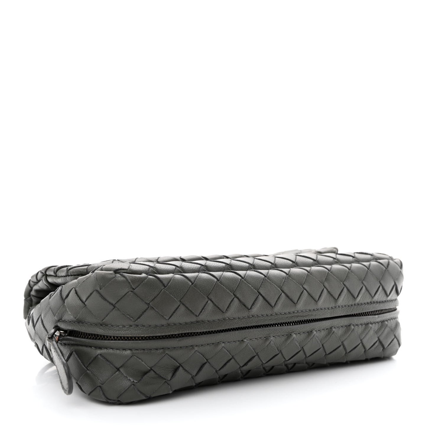 Nappa Intrecciato Small Chain Crossbody Light Grey