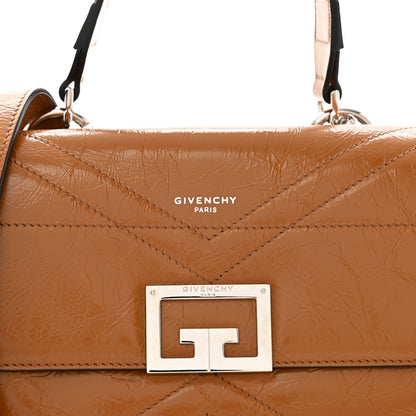 Givenchy Creased Patent Calfskin Small ID Flap Tan 7 of 11