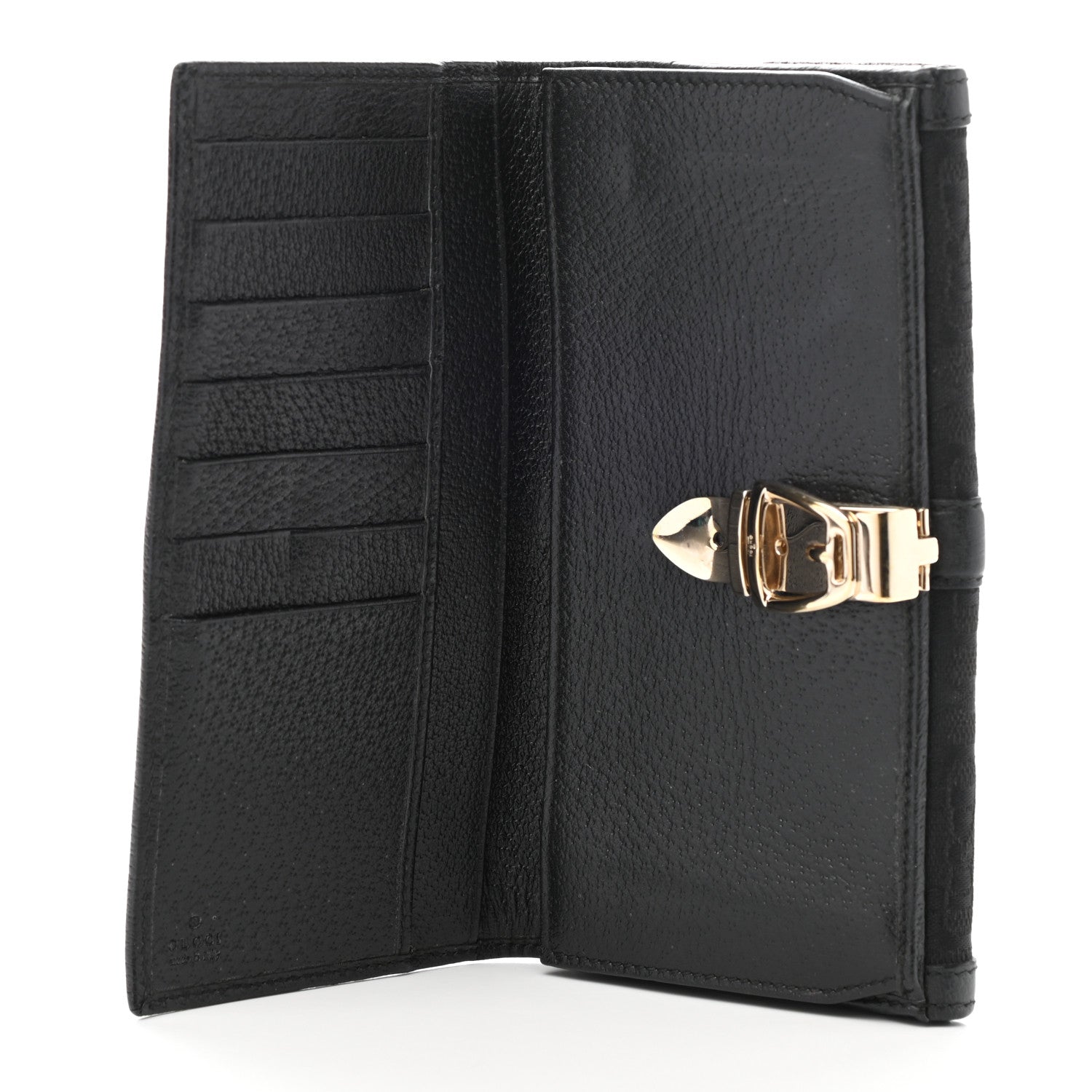 Gucci Horsebit Canvas Buckle Continental Wallet Black 5 of 8