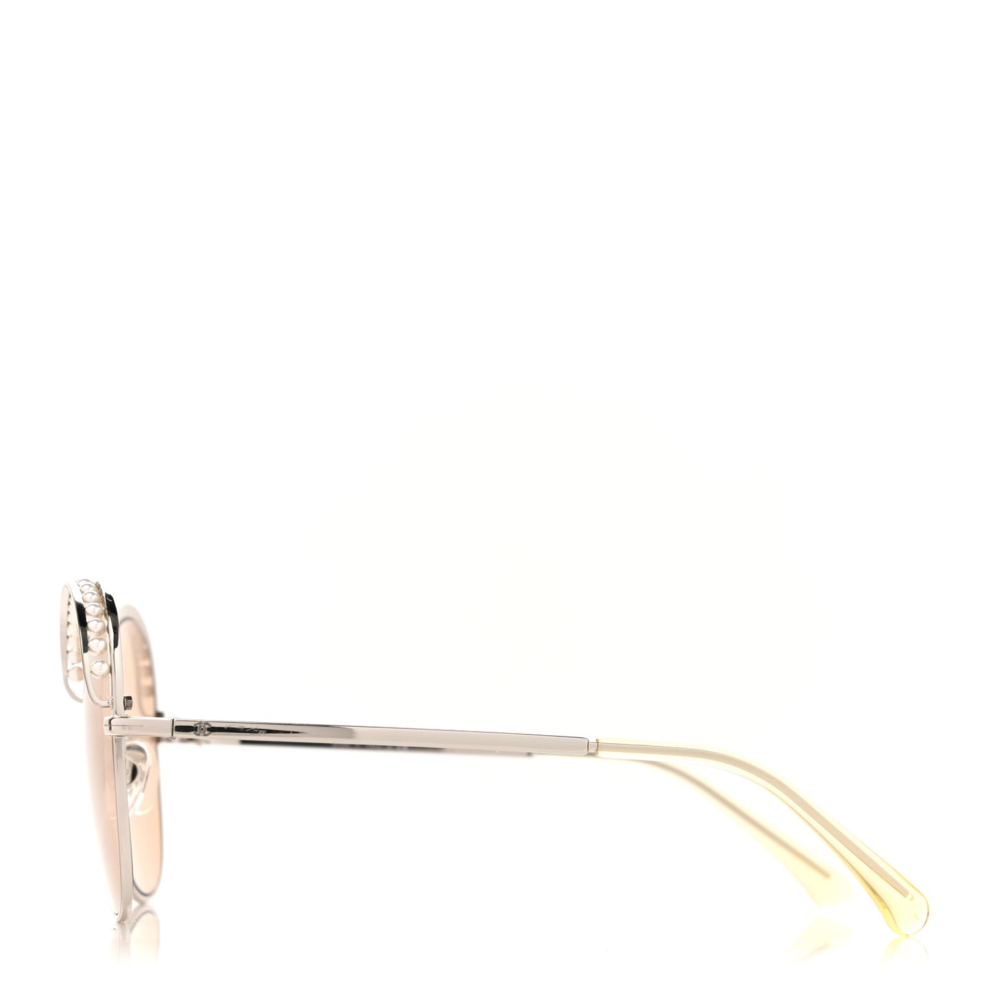 Metal Pearl Sunglasses 4246-H Silver Beige
