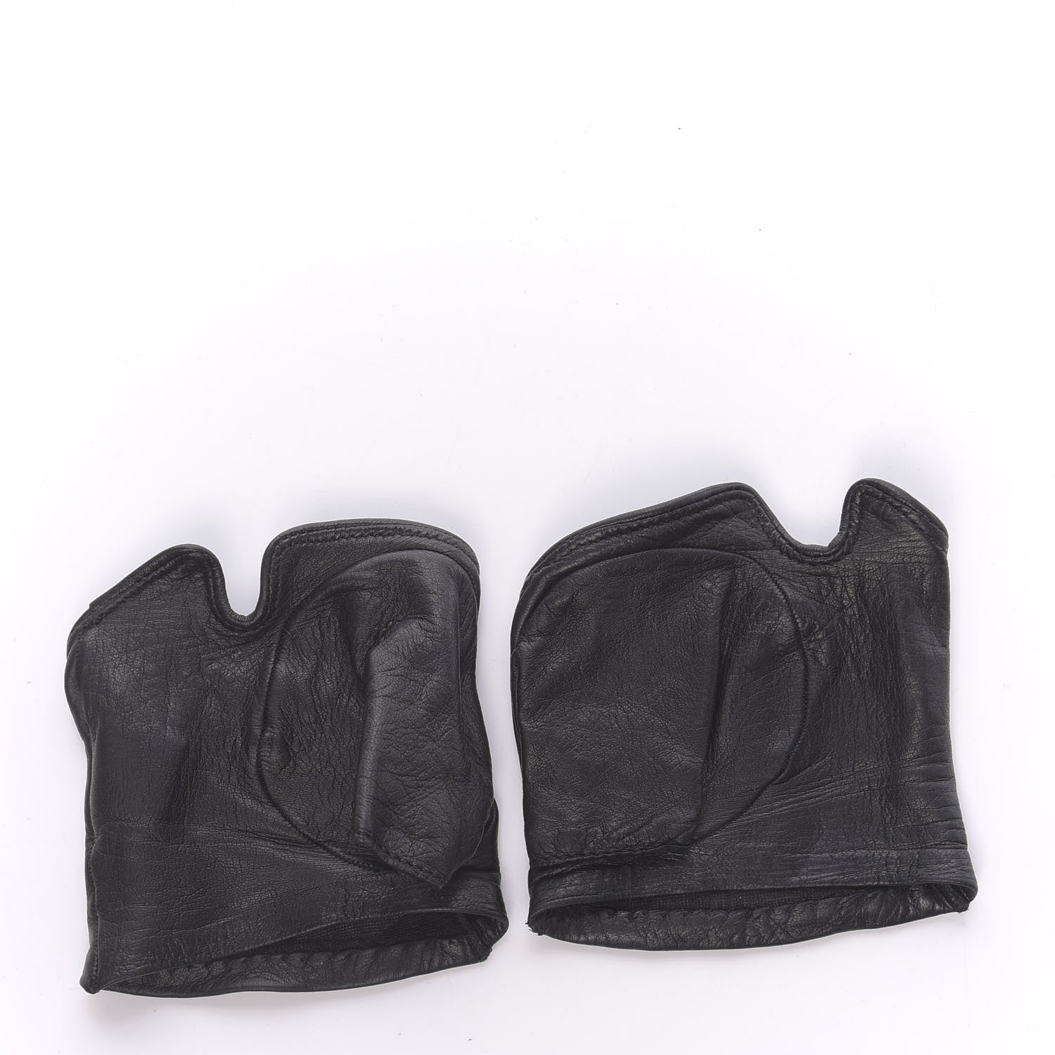 Chanel Lambskin CC Fingerless Gloves 7.5 Black 3 of 8