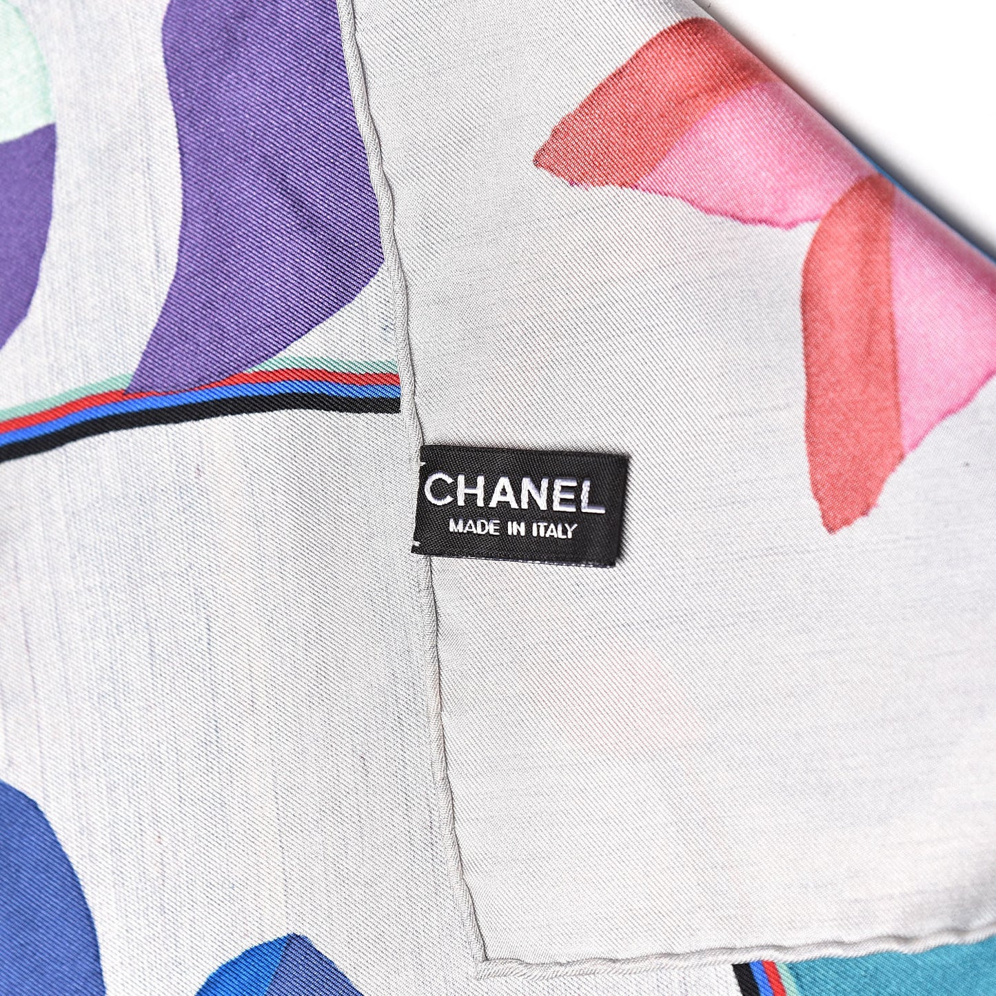 Silk CC Flower Square Scarf Grey