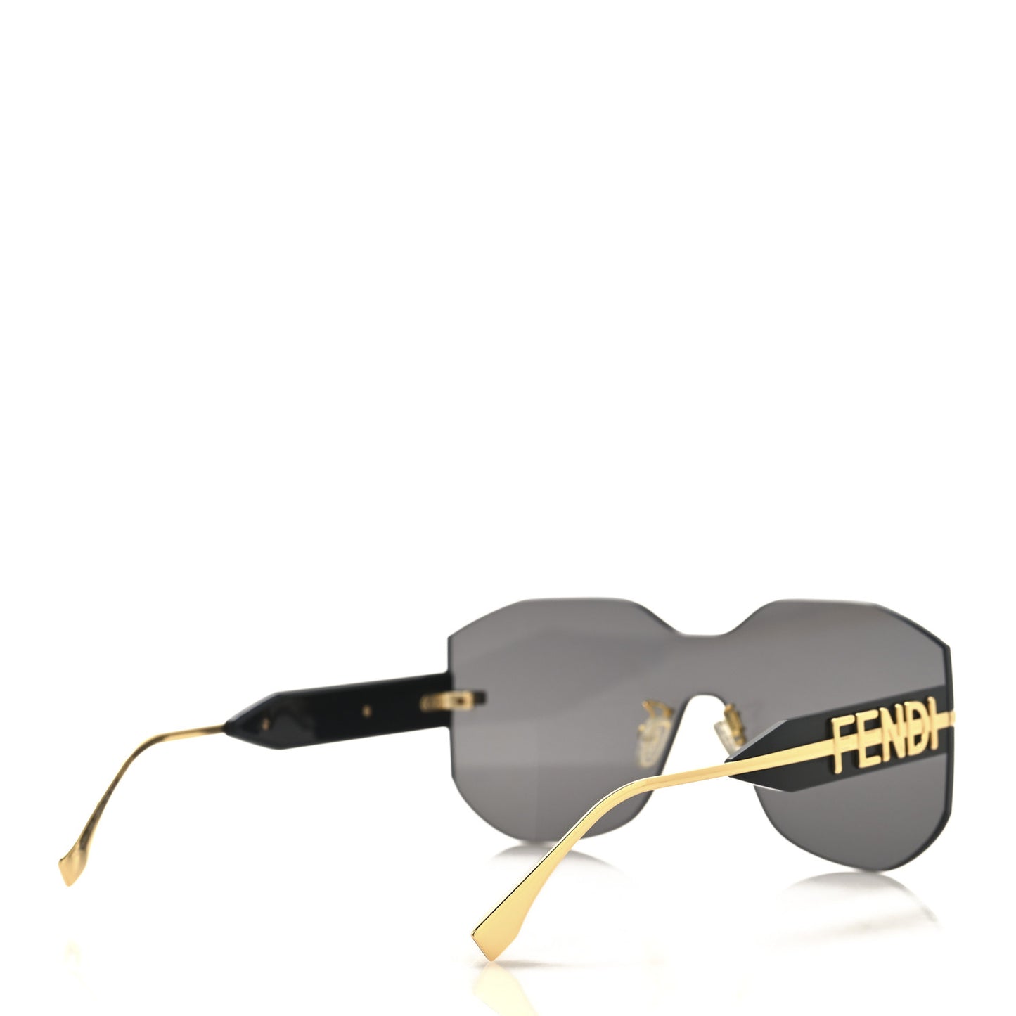 Metal Fendigraphy Shield Sunglasses FE 40067U Black Gold