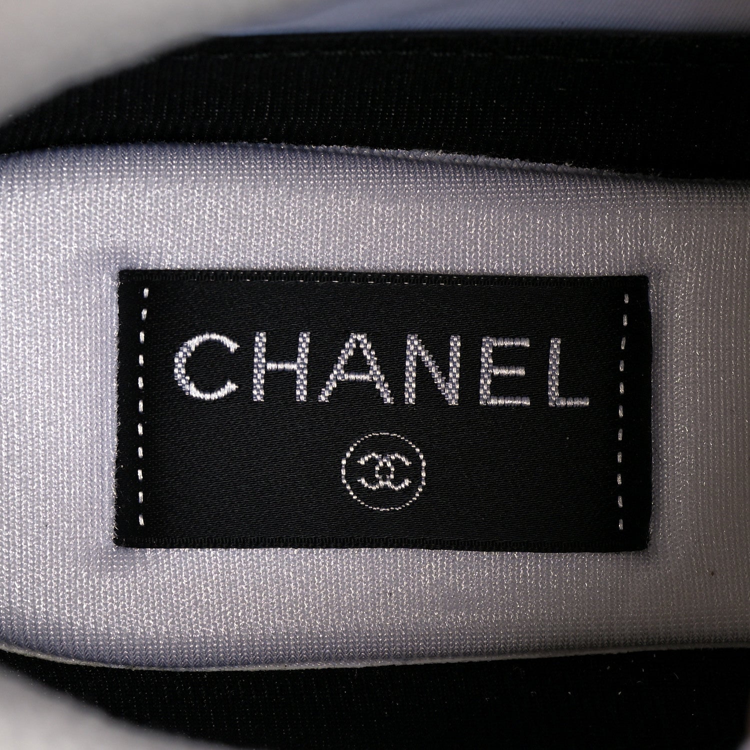 Chanel Nylon Calfskin Suede Fabric CC Sneakers 39.5 White 6 of 8