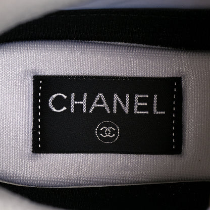 Chanel Nylon Calfskin Suede Fabric CC Sneakers 39.5 White 6 of 8