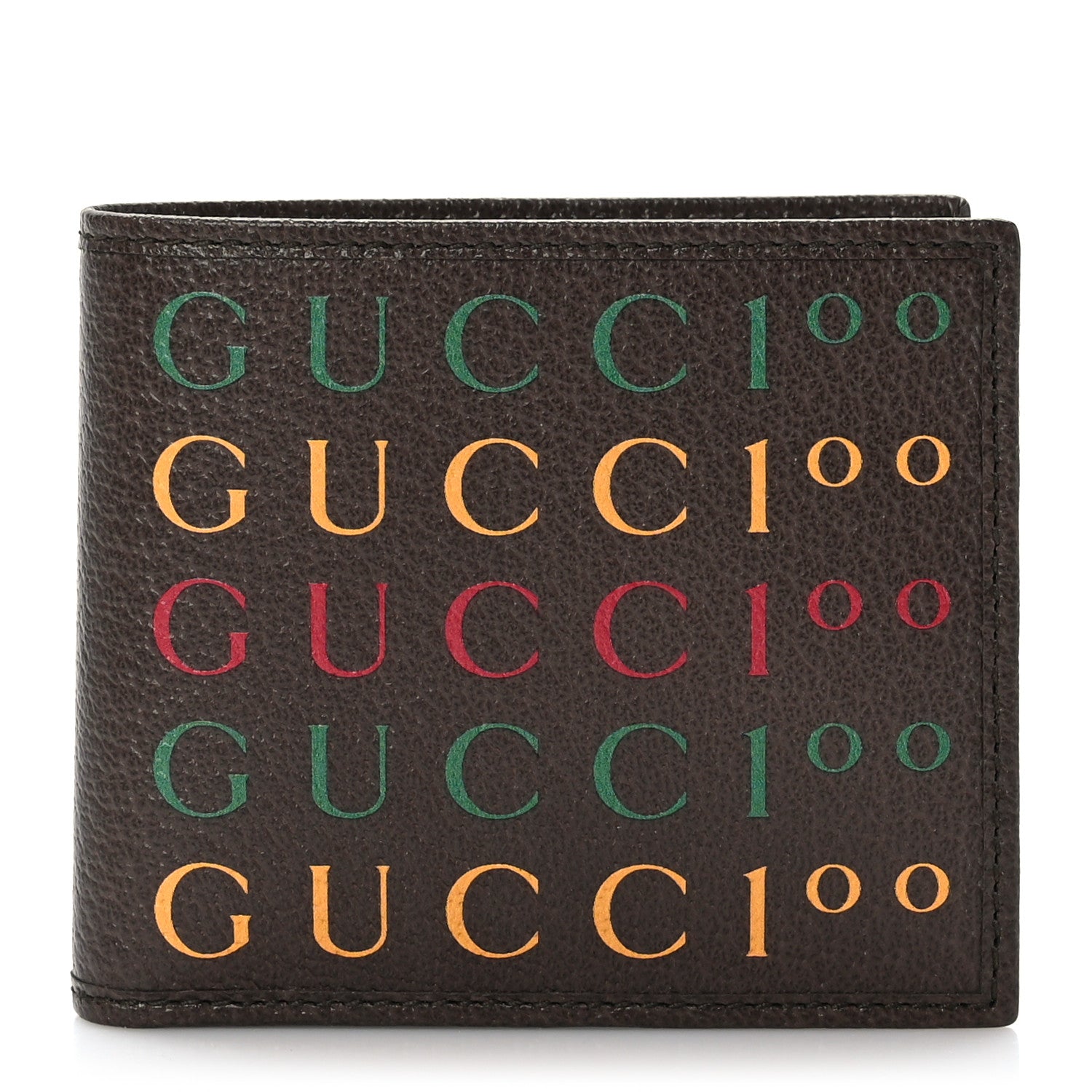 Gucci Textured Dollar Calfskin Gucci 100 Centennial Music Wallet New Acero New Shamarock Crop Hibiscus Red 1 of 7