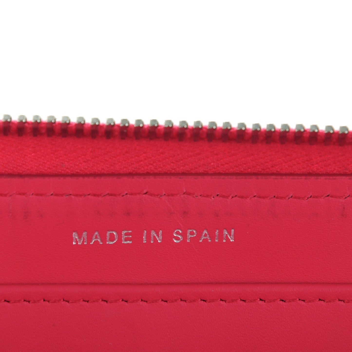 Patent Quilted Double Stitched Zip Around Wallet Pink