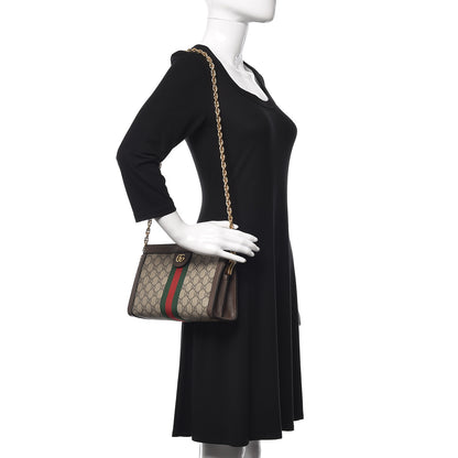 Gucci GG Supreme Monogram Web Small Ophidia Chain Shoulder Bag Brown 2 of 10