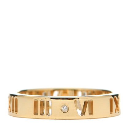 Tiffany 18K Yellow Gold Diamond Atlas Pierced Ring 49 4.75 1 of 5