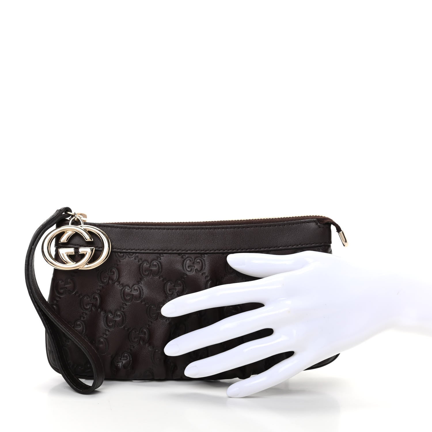 Gucci Guccissima Signature New Britt Wristlet Chocolate 2 of 7