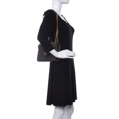 Saint Laurent Grain De Poudre Textured Mixed Matelasse Triquilt Medium Monogram Satchel Pebble 2 of 9