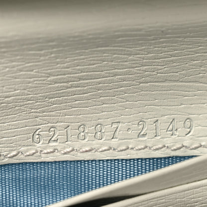 Gucci New Shangai Calfskin Tiger Savanah Horsebit 1955 Card Case Wallet Chalky White Multicolor 7 of 8
