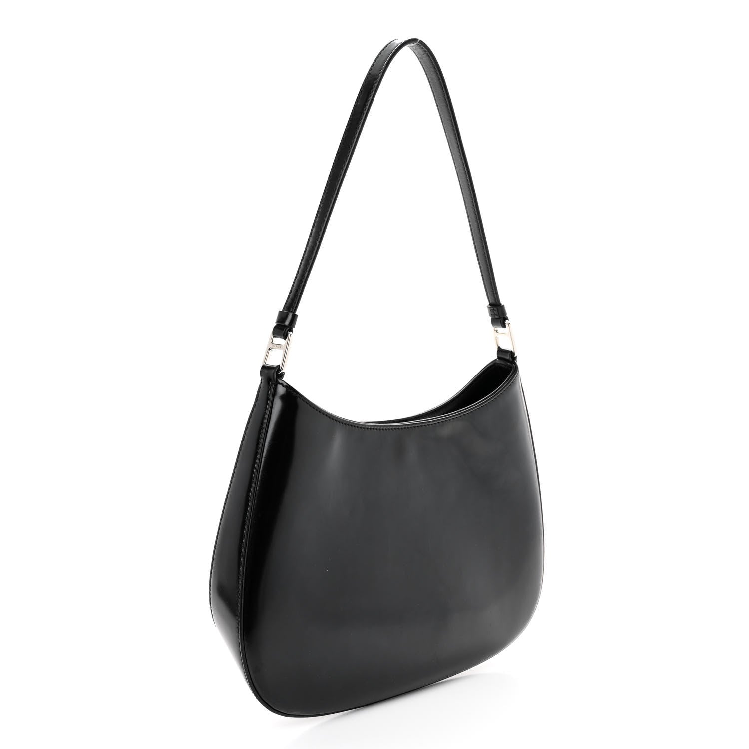 Prada Spazzolato Cleo Shoulder Bag Black 3 of 9
