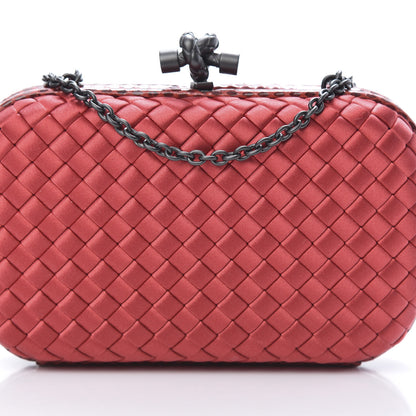 Bottega Veneta Satin Ayers Intrecciato Chain Knot Clutch Boucher 6 of 8