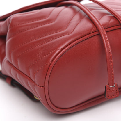 Gucci Calfskin Matelasse GG Marmont Flap Backpack Hibiscus Red 7 of 9