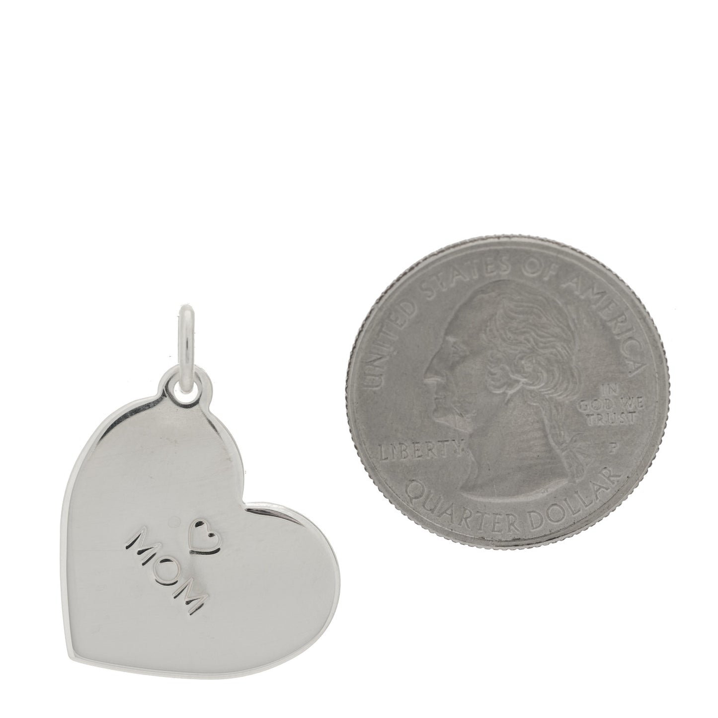 Sterling Silver Mom Heart Charm