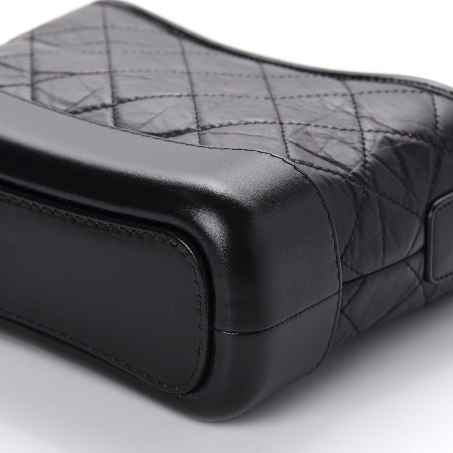 Aged Calfskin Quilted Small Gabrielle Hobo Black