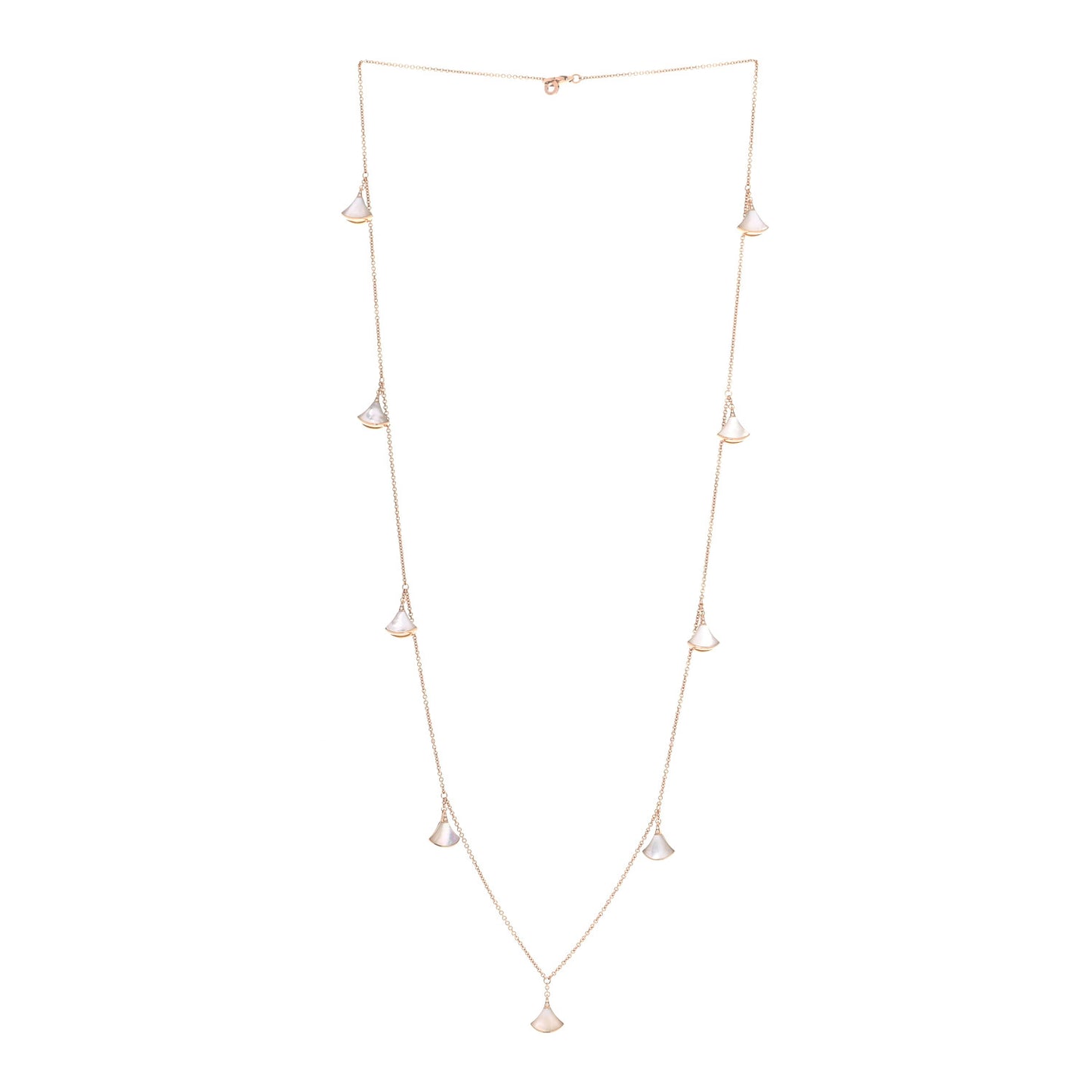 18K Rose Gold Diamond Mother of Pearl Divas' Dream Station Necklace