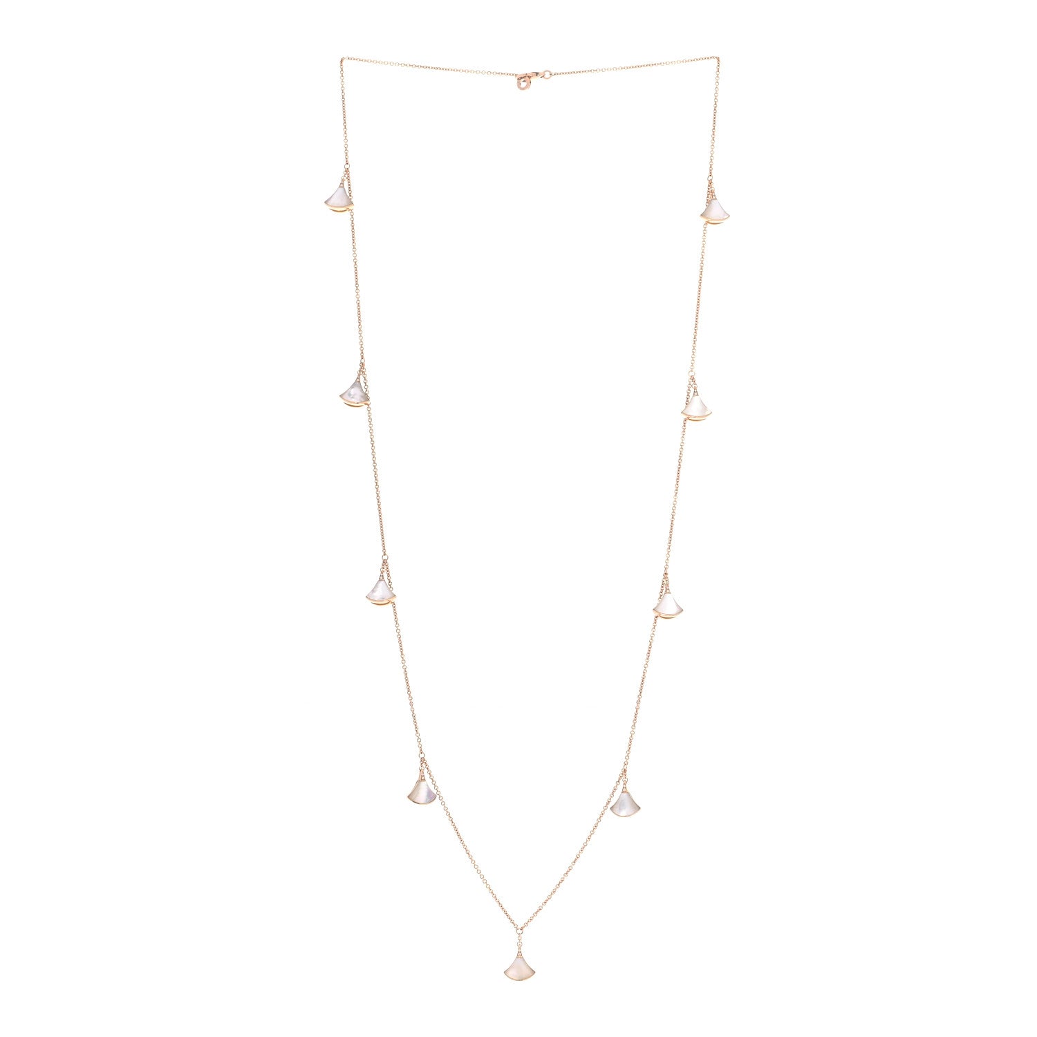 Bulgari 18K Rose Gold Diamond Mother of Pearl Divas' Dream Station Necklace 3 of 8