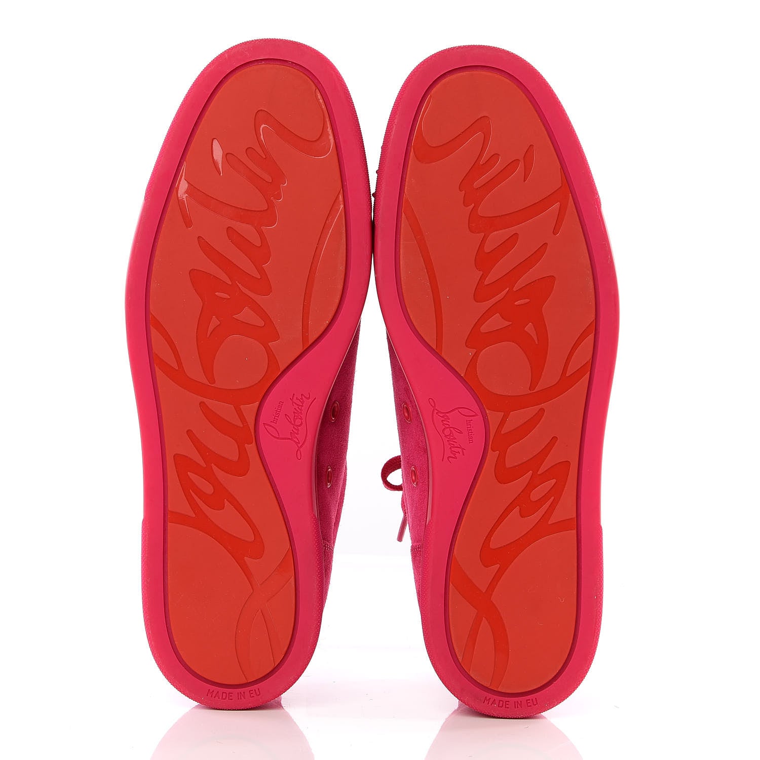 Christian Louboutin Veau Velours Louis Junior Spikes Flat Sneakers 41 Rosa 6 of 10
