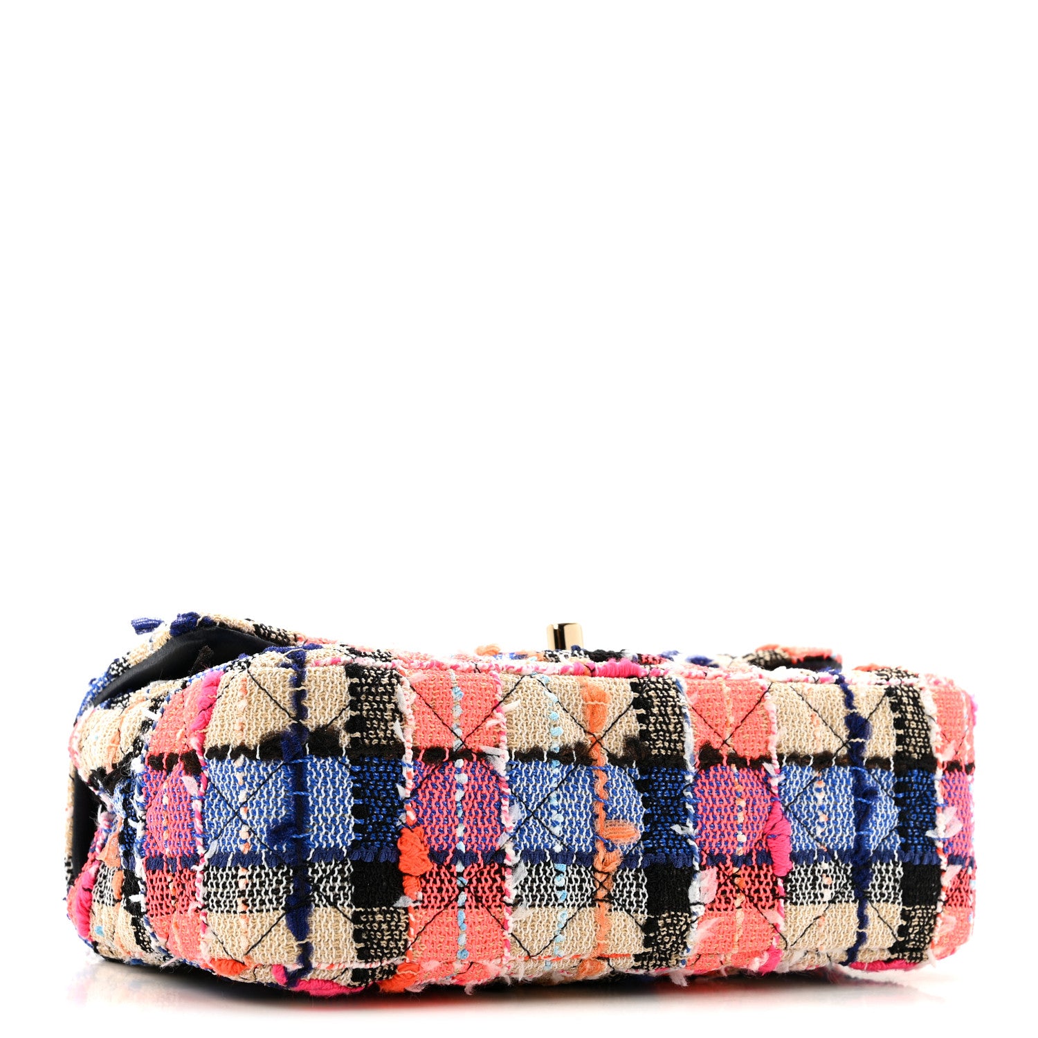 Chanel Tweed Quilted Mini Rectangular Flap Blue Orange Pink 4 of 14