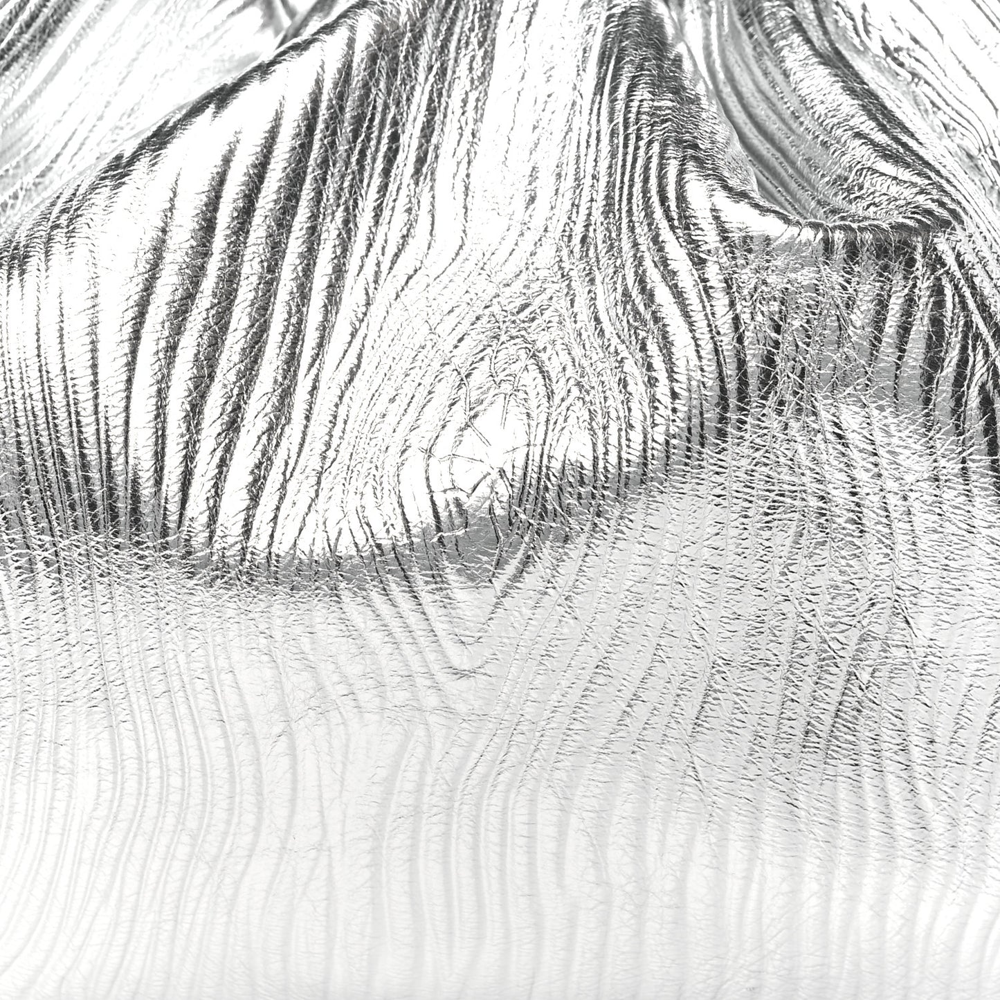 Metallic Bark Calfskin Embossed The Pouch Oversized Clutch Silver