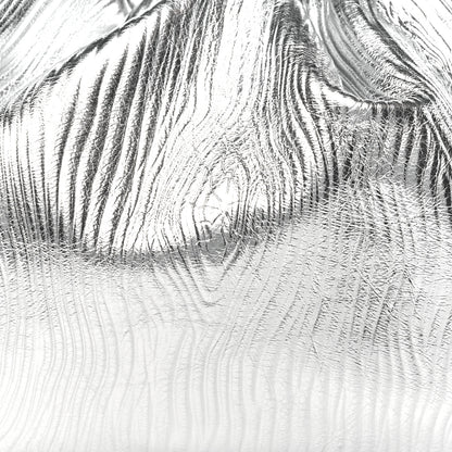 Bottega Veneta Metallic Bark Calfskin Embossed The Pouch Oversized Clutch Silver 7 of 9