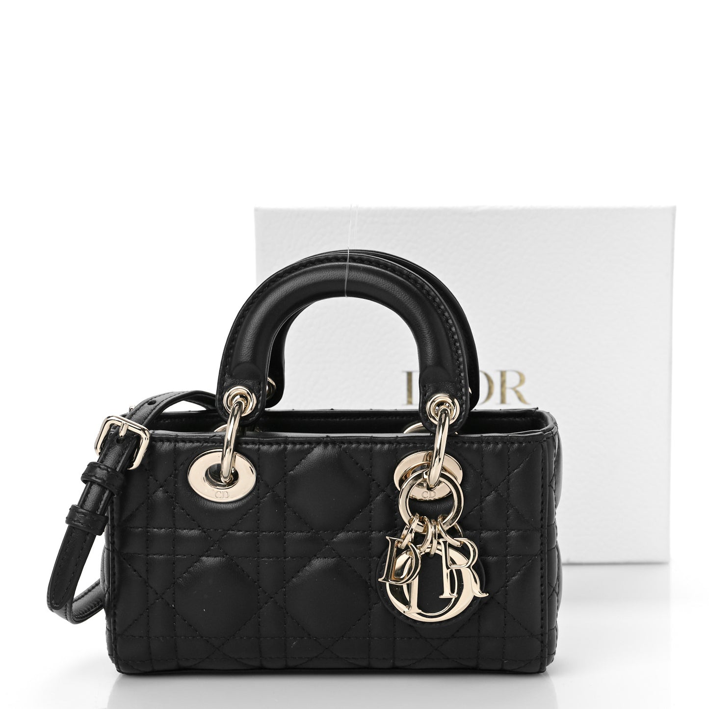 Lambskin Cannage Micro Lady D-Joy Black