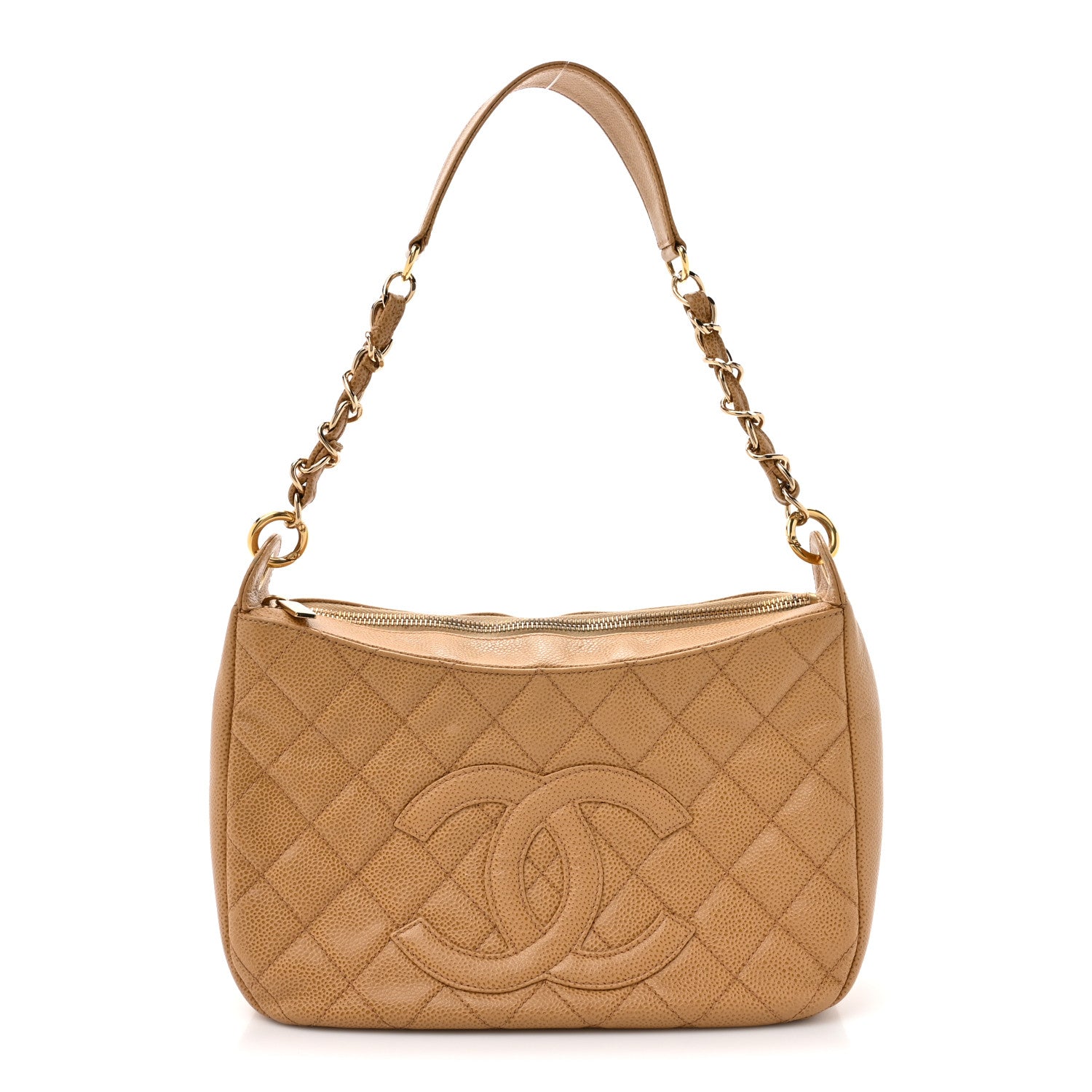 Chanel Caviar Quilted Timeless CC Shoulder Bag Beige 1 of 13