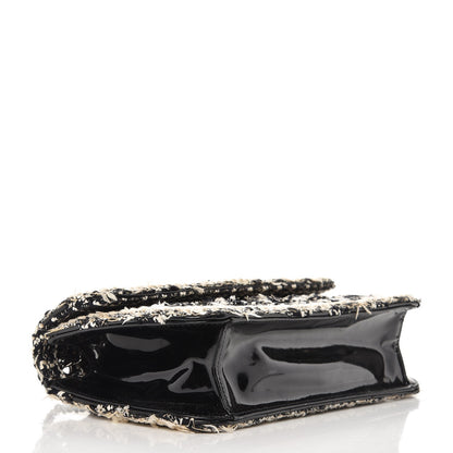 Chanel Tweed Vinyl Woven Medium Single Flap Black White 5 of 9