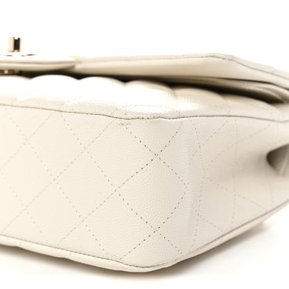 Chanel Caviar Quilted Medium Double Flap White 10 of 11