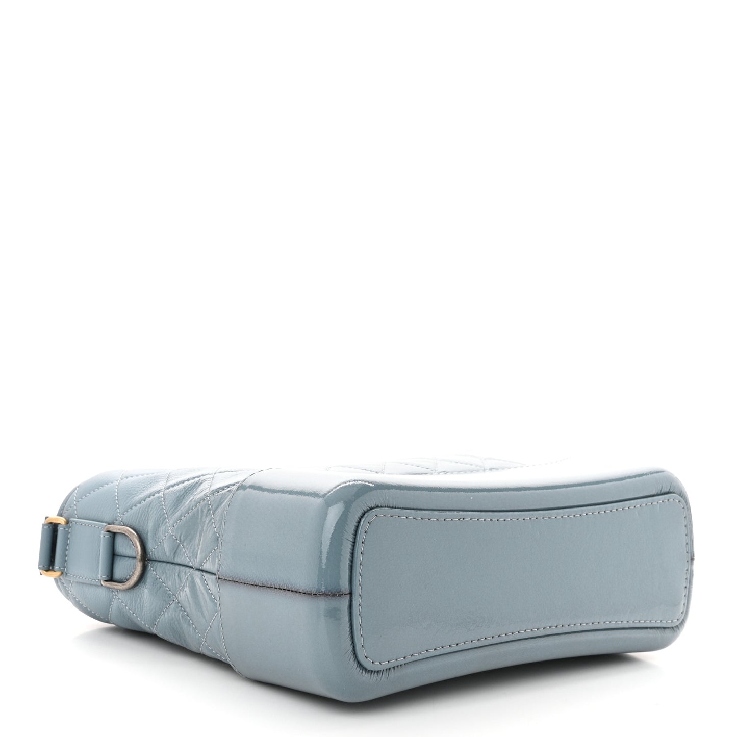 Patent Goatskin Quilted Medium Gabrielle Hobo Blue