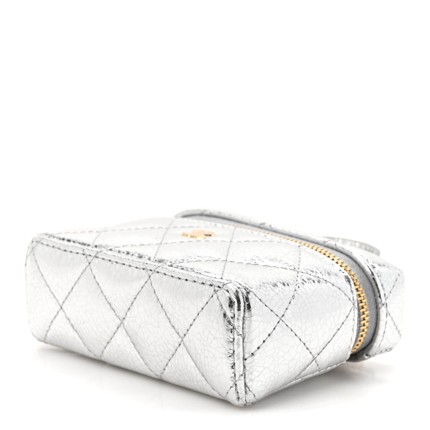 Chanel Metallic Calfskin Quilted Mini Vanity Bag Charm With Hook